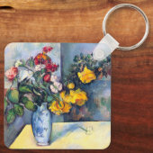 Nog steeds bloemen in een vaas van Paul Cezanne Sleutelhanger (Achterkant)