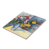 Nog steeds bloemen in een vaas van Paul Cezanne Tegeltje (Zijkant)