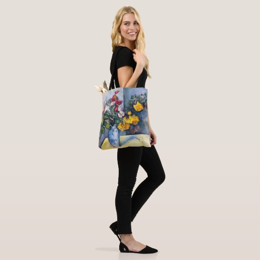 Nog steeds bloemen in een vaas van Paul Cezanne Tote Bag (Op model)