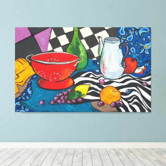 Nog steeds creatieve fruitwandkunst canvas afdruk (Insitu (Houten vloer))