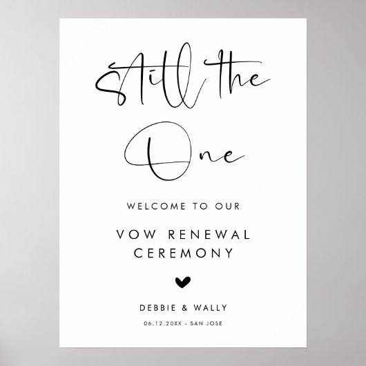 Nog steeds de enige: tekst op bord ter verwelkomin poster (Voorkant)