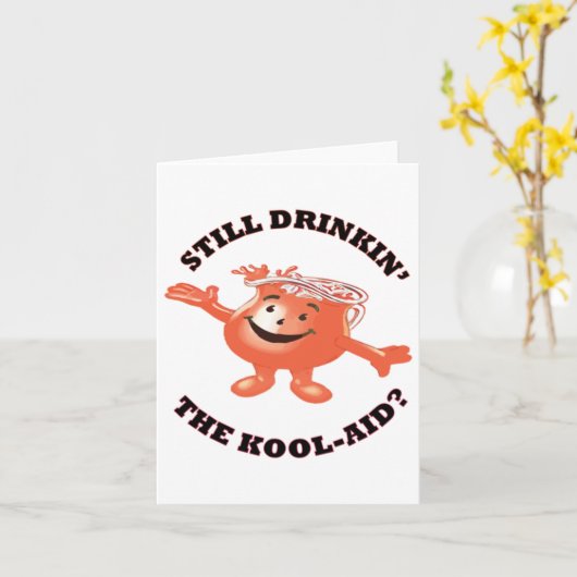 Nog steeds de Kool-aid Sticker drinken Kaart (Gele Bloem)