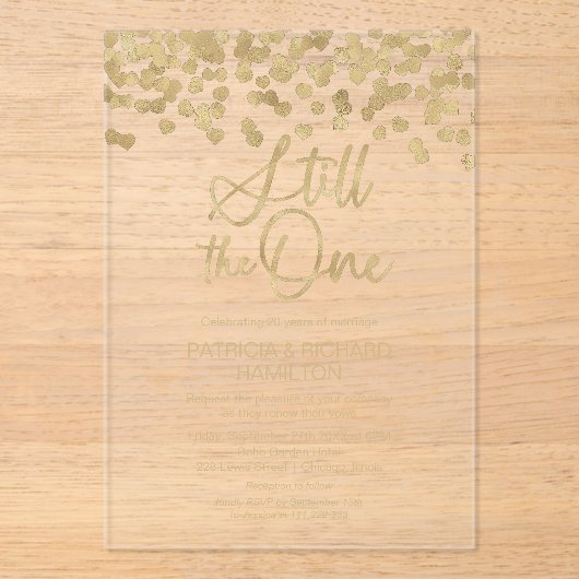 Nog steeds de One Wedding Vows Vernieuwing Acryl Uitnodigingen (Voorkant)