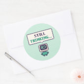 Nog steeds denkend... Grappige AI Pixel Sticker (Envelop)