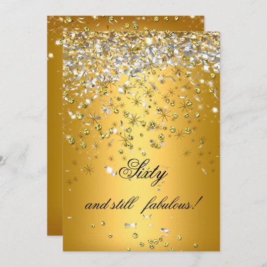 Nog steeds Fabulous 60 Gold Silver Streamers van z Kaart (Voorkant / Achterkant)