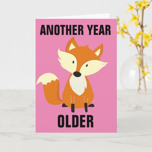 NOG STEEDS FOXY! OVERSIZED HAPPY BIRTHDAY FOX KAAR KAART (Gele Bloem)