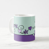 Nog steeds geweldig bij 70 naam paarse groen koffiemok (Voorkant links)