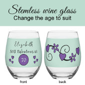 Nog steeds geweldig bij 70 naam paarse groen wijnglas zonder voet