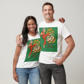 Nog steeds got it op 50 – Grappige Retro Kick Pose T-shirt (Unisex)