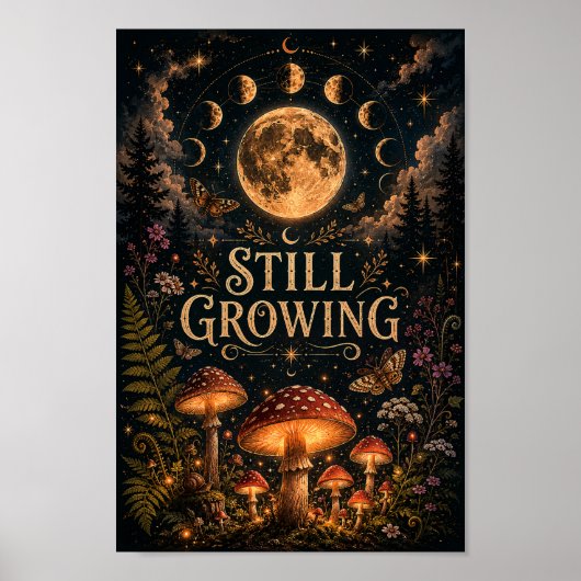 Nog steeds groeiende poster | Hemelse paddestoel-w (Voorkant)
