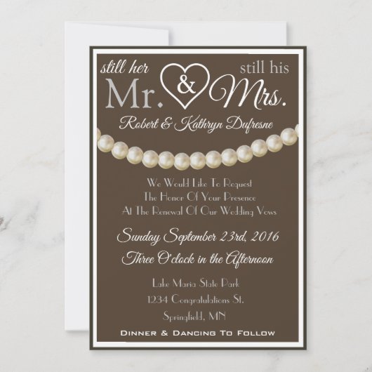 "Nog steeds haar meneer en zijn mevrouw" Vow Renew Kaart (Voorkant)