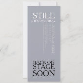 Nog steeds herstellend binnenkort weer op het podi (Achterkant)