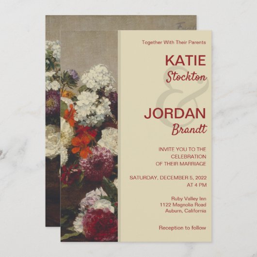 Nog steeds het leven met Flowers Weddenschap Kaart (Voorkant / Achterkant)