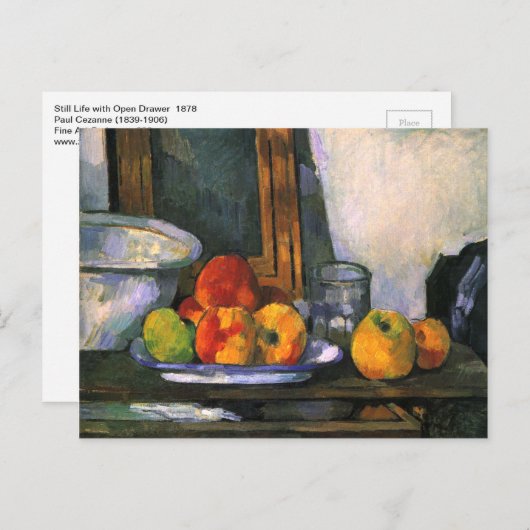 Nog steeds het leven met Open Drawer door Cezanne Briefkaart (Voorkant / Achterkant)