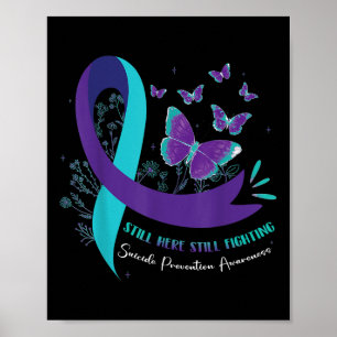 Nog steeds hier vecht zelfmoord preventie paars poster