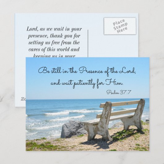 Nog steeds in aanwezigheid van de Heer, Psalm 37:7 Briefkaart (Voorkant / Achterkant)