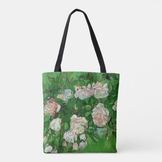 Nog steeds in het leven: Roze rozen van Vincent va Tote Bag (Achterkant)