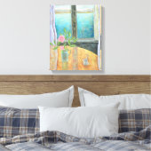 Nog steeds in het raam met Camellia 2012 Canvas Afdruk (Insitu (Slaapkamer))