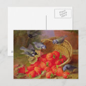 Nog steeds in leven met aardbeien en blauwe plekke briefkaart (Voorkant / Achterkant)