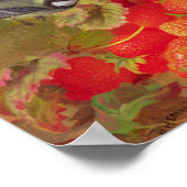 Nog steeds in leven met aardbeien en blauwe plekke poster (Hoek)