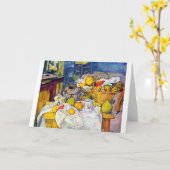 Nog steeds in leven met Fruit Basket, Paul Cezanne Kaart (Gele Bloem)