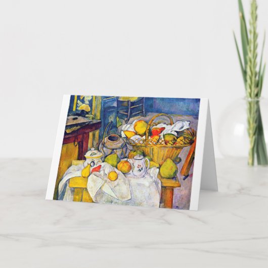 Nog steeds in leven met Fruit Basket, Paul Cezanne Kaart (Voorkant)