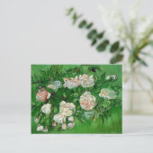 Nog steeds in leven - Vase met roze Roses Vincent Briefkaart (Staand voorkant)