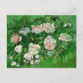 Nog steeds in leven - Vase met roze Roses Vincent  Briefkaart