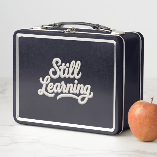 Nog steeds lerend Retro metalen lunchbox (In situ)