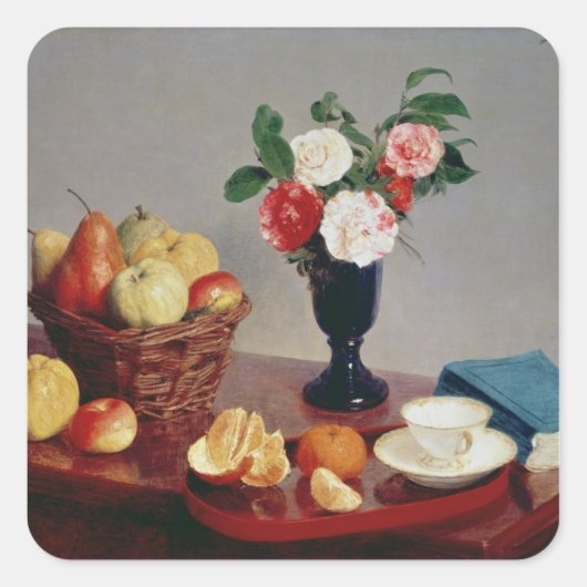 Nog steeds leven, 1866 vierkante sticker (Voorkant)