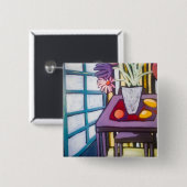 Nog steeds leven #2 vierkante button 5,1 cm (Voorkant /achterkant)