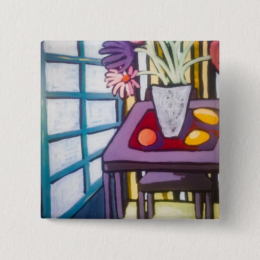 Nog steeds leven #2 vierkante button 5,1 cm (Voorkant)