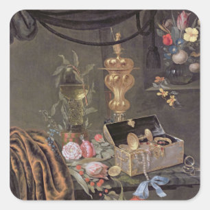 Nog steeds leven 2 vierkante sticker