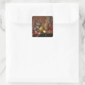 Nog steeds leven 2 vierkante sticker (Tas)