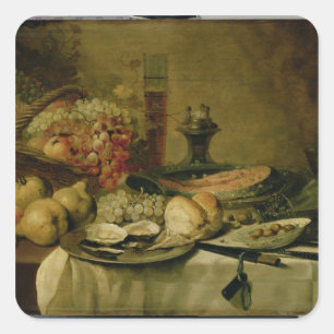 Nog steeds leven 2 vierkante sticker