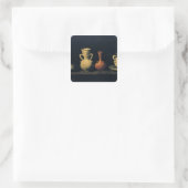 Nog steeds leven 4 vierkante sticker (Tas)