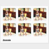 Nog steeds leven Absinthe Van Gogh Fine Art Vierkante Sticker (Vel)