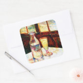 Nog steeds leven Absinthe Van Gogh Fine Art Vierkante Sticker (Envelop)