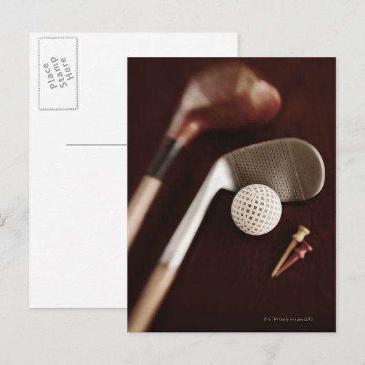 Nog steeds leven als  golfclubs, t - shirts en bal briefkaart (Voorkant / Achterkant)