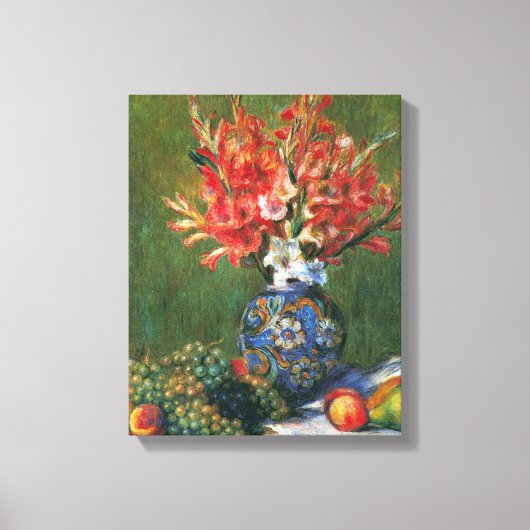 Nog steeds leven bloemen en fruit van Pierre Renoi Canvas Afdruk (Voorkant)