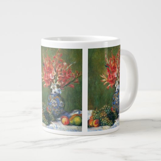 Nog steeds leven bloemen en fruit van Pierre Renoi Grote Koffiekop (Voorkant rechts)