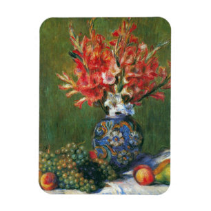 Nog steeds leven bloemen en fruit van Pierre Renoi Magneet