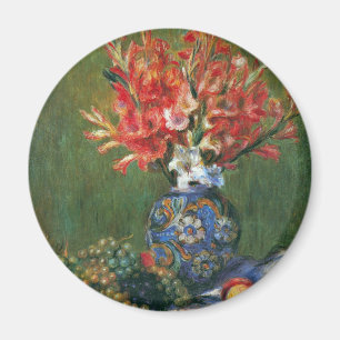 Nog steeds leven bloemen en fruit van Pierre Renoi Magneet