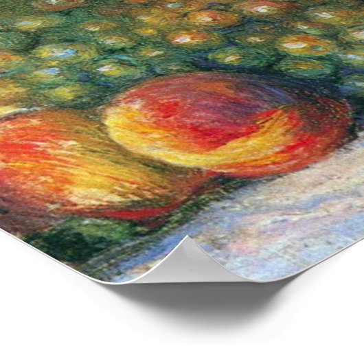 Nog steeds leven bloemen en fruit van Pierre Renoi Poster (Hoek)