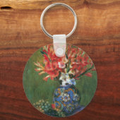 Nog steeds leven bloemen en fruit van Pierre Renoi Sleutelhanger (Voorkant)