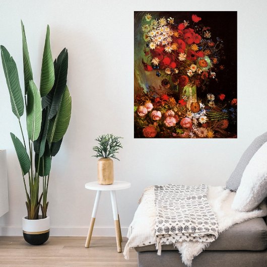 Nog steeds leven bloemen in een Vase door Vincent  Poster