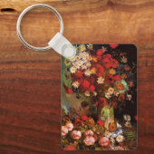 Nog steeds leven bloemen in een Vase door Vincent  Sleutelhanger (Voorkant)