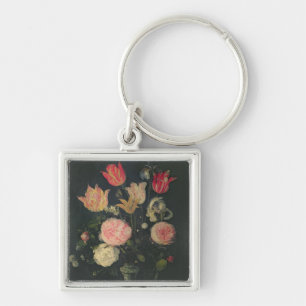 Nog steeds leven bloemen sleutelhanger