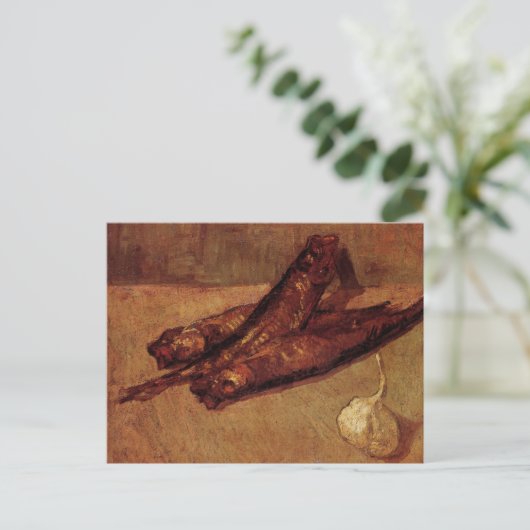 Nog steeds leven-bloesters en knoflook van Vincent Briefkaart (Staand voorkant)