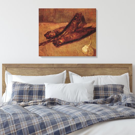 Nog steeds leven-bloesters en knoflook van Vincent Canvas Afdruk (Insitu (Slaapkamer))